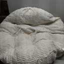 HIGOGOGO Papasan Chair Cushion with Thick Corduroy Cover (Without Chair), Supportive Cushion, Beige, 48 x 48 Inch