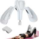 Pelvic Floor Exercise Devices 77 lb Adjustable Kegel Inner Thigh Exerciser and Hip Trainer Workout Equipment for Home Postpartum Recovery Women Men, with Band, Grey