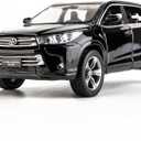 Compatible for 1:32 Toyota Highlander AMG Model, Diecast Alloy Pull Back Toy Car with Sound and Light, Open Door for Kids Gift (Black)