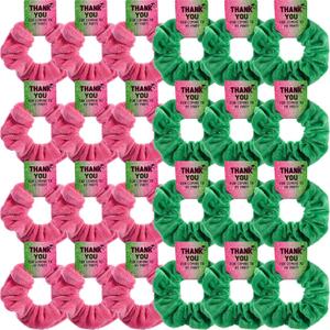 24 Sets Witch Party Favors Pink and Green Hair Scrunchies Hair Tie Crown & Witch Hat Movie Fan Gifts Accessories for Birthday Party Gifts Halloween Decorations