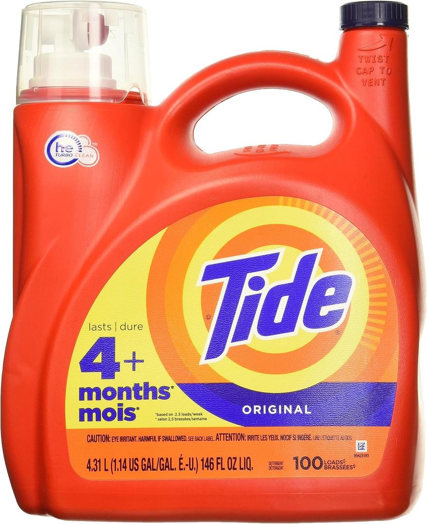 Tide He Laundry Detergent, Original Scent, 100 Loads, 146 Oz Pump Bottle