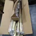 Warm Gold Curtain Rods for Windows 66 to 120 Adjustable Length Heavy Duty 1" Diameter Brass Window Curtain Rod with Solid Metal Finials for Outdoor Farmhouse Bedroom Kitchen Living Room