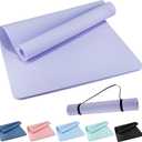 Extra Wide Yoga Mat 72" x 32", 6mm Non Slip TPE Exercise Mat with Carrying Strap, Large Workout Mat for Yoga, Pilates, Stretching, HIIT & Home Gym