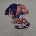 Toddler Girl 4Th of July One Piece Swimsuit Rash Guard Beachwear Ruffle Baby Swimwear Sun Protection Bathing Suit, 3-4Y