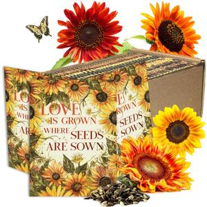 Seed Needs, Sunflower Seed Packet Party Favors - Pre-Filled Packs to Hand Out (Great for Weddings, Bridal Showers, Memorials, Fundraisers & Other Events) Heirloom & Untreated (100 Packets)