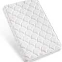 Pack and Play Mattress Topper - 38" x 26" x 1.5", Soft & Firm Premium Foam Pack N Play Mattresses Pad, Odorless Baby Foam Playpen Mattresses,Portable Playard Mattress Topper- Breathable & Comfort (Simple White)