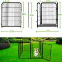 Getlay Garden Fencing 48in High, 8 Panels Total 17.7 Ft(L) Dog Fence Outdoor for Yard, Gate 21 in Wide with Low Sills. Lattice Panels for Outside, Dog Digging Fence Barrier, Garden Fences and Borders