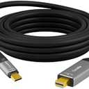 USB C to Mini DisplayPort Cable 20 FT, Uni-Directional USB C to Mini DP Cable, 4K@60Hz, (Thunderbolt 3/4) Compatible with MacBook Pro, HP, Surface Book, Dell (Not for iMac Thunderbolt/Thunderbolt 2)