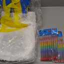 20 Pcs Easter Coloring Gift Bags for Kids with 20 Stackable Crayons, Reusable Non-woven Bunny Tote Bags, DIY Coloring Activity Set for Easter Party Favors, Classroom Rewards Bulk