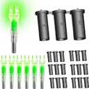 Lighted Nocks for Arrows with H, S, GT Bushings for .165 .233 .244 .246, Lighted Arrow Nocks, Archery Accessories Archery (green)