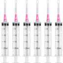 12 Pack 20ml Plastic Syringe Luer Lock with 18Ga, Measuring Syringe Tool for Scientific Labs, Epoxy Resin, Craft, Machine Oil, Ink or Glue Applicator, Individual Package