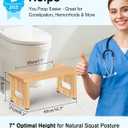 Yose Toilet Stool Foldable, 7 Inch Poop Stool for Bathroom, Toilet Stool Squat Adult, Thickened Bamboo Potty Stool with 400lb Support & Non-Slip Pads, for Better Bowel Health