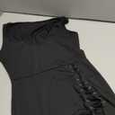 GothDark Vintage Black Goth Dress High Slit V Neck Eyelet Rope Sexy Party Club Dresses (Small)