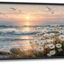 Large Wall Art for Living Room Coastal Lighthouse Wall Decor Big Beach Seascape Picture Ocean Sunset Waves Painting Prints Artwork Decoration for Dining Room Office Bedroom Gifts 30" X 60"