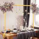 Over The Table Rod Stand with Clamps Adjustable 31-110 in Length 31-64 in Height Gold Table Balloon Arch Hanging Stand with Storage Bag for Valentines Day Wedding Birthday Party Decoration