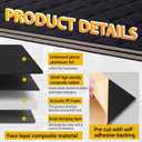 12 Pcs 4-Layer 200 Mil Car Sound Deadening Mat, 5 mm 12.9 Sqft Automotive Butyl Insulation Sheets with Embossed Aluminum Foil, Nbr Foam, Self-Adhesive Heat Shield for Door Floor Hood, Black