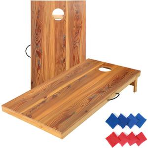 Solid Wood Premium Corn Hole Outdoor Game Set, 2 Regulation and Waterproof Cornhole Game Boards, with 8 Toss Bags, Perfect for Outdoor Indoor