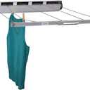 Household Essentials 17145-1 Aluminum Retractable Clothesline 5-Line Dryer | Indoor or Outdoor Use | Hang Wet or Dry Laundry, Black|tan|silver