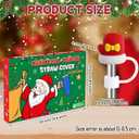 3D Advent Calendar 2025 Straw Covers Christmas 24 Days of Surprise with 10mm Straw Toppers Compatible with Stanley 30 Oz 40 Oz Tumbler Cup for Christmas Xmas Holiday Countdown Calendar Gift