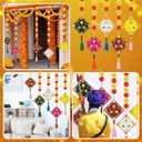 5 Pcs Diwali Marigold Garland Decoration Artificial Marigold Flowers Bulk Faux Flower Garland Hanging Kite Indian Decor for Diwali Wedding Christmas Anniversary Celebration Birthday