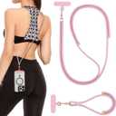 VVAAGG Cell Phone Lanyard for iPhone: Crossbody Phone Strap and Wrist Strap Most iPhone and Android Smartphones (Pink)