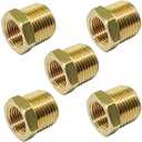 TL TOOLEGIN 3/4" NPT Male x 1/4" NPT Female Brass Bushing Reducer Reducing Pipe Adapter Fitting 5pcs 1200 PSI