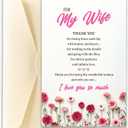 2 x POMELION Mother's Day Card for Wife from Husband - Meaningful Gift for Her Wifey on Mothers Day - Lovely Present Ideas from Husband Hubby - Greeting Card