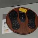 EMS Foot Massager for Neuropathy, Newly Red Light Therapy Foot Stimulator for Neuropathy Feet Nerve Electric NMES Feet Massager for Circulation and Pain Relief with 4 TENS Unit Muscle Stimulator Pads (Wood)