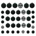 Senjie 2025 Velvet Christmas Ball Ornaments Sets 36pcs Flocked Christmas Ornaments Assortment Decor for Xmas Deep Green