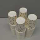 120 Pack White And Gold Paper Cups-9 oz Disposable Paper Cups For Hot/Cold Coffee, Tea, Beverage Cups - Holiday Party Diy Office Drinking Cup Supplies
