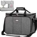 HOMEST Sewing Machine Carrying Case with Multiple Storage Pockets, Universal Tote Bag with Shoulder Strap Compatible with Most Standard Singer, Brother, Janome, Grey (Patent Design)