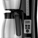 BLACK+DECKER 12 Cup Thermal Programmable Coffee Maker with Brew Strength and VORTEX Technology, Black/Steel, CM2046S