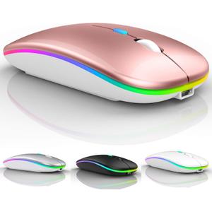 Bluetooth Mouse for iPad, Wireless Mouse for MacBook Air/Pro, Chromebook, Laptop - Rose Gold