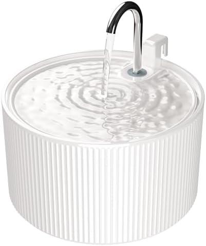 Ceramic Cat Fountain, 2.2L/74oz Ceramic Water Fountains for Cats Indoor, Automatic Pet Water Dispenser for Drinking with Ultra-Quiet Pump and Replacement Filter