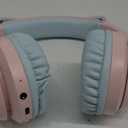 iClever Cat Ear Kids Bluetooth Headphones, LED Lights Up, 74/85dBA Safe Volume Limited, 50H Playtime,Bluetooth 5.2, USB C, Kids Headphones Wireless for Travel iPad Tablet, Meow Macaron Pink