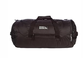 Eddie Bauer Stowaway Packable Duffel Bag | Travel | Foldable | Lightweight | Durable | Ripstop Polyester, 45L, Onyx