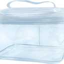 2 x TotePrint 1PCS Clear Handle Zipper Cosmetic Bag and Versatile Travel Pouch,7.09 * 4.72 * 5.12inch Durable PVC Material,for Makeup Travel Essentials (With-1PCS)