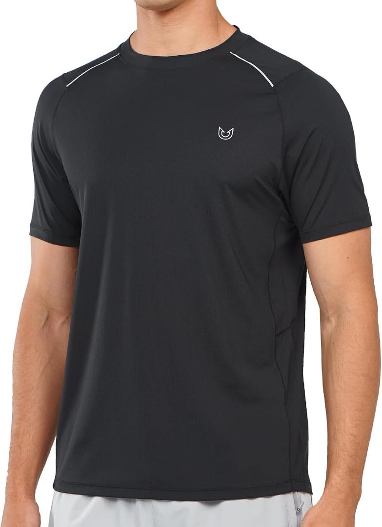 NORTHYARD Men's Athletic Running T-Shirts Workout Lightweight Short Sleeve Performance Shirts Top Tee (XX-Large, Black)
