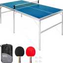GoSports Mid-Size Table Tennis Game Set - Red or Blue - Indoor/Outdoor Portable Table Tennis Game with Net, 2 Table Tennis Paddles and 4 Balls
