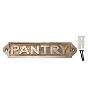 Sam Star Brass Metal Door Sign plaque Antique Finish Easy DIY Installation Best Home Decor for Gents, Ladies, Office, Laundry, Restroom, plaques (PANTRY)