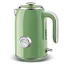 Pukomc Electric Kettle,1.7L Stainless Steel Electric tea kettle with Temperature Gauge, Fast Boiling, Auto Shut - off, BPA - Free, Boil - Dry Protection, (Retro Green)