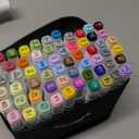 AnyMark Alcohol Markers, 60 Colors Dual Tip Art Coloring Markers Set for Kids Adult Book Drawing Sketching Painting, Chisel & Fine, White Penholder