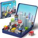 City Traffic Magnetic Blocks Set,Child-Safe STEM Toys with Fully Encased Magnets Non-Toxic & Choking-Proof Travel Learning Gift for Ages 3-8 Car/Airplane Toddler Toy Birthday (49 PCS)