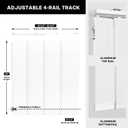 Lazblinds Adjustable Blackout Vertical Blinds for Sliding Doors, Extendable Track (45 3/4'' - 82 5/8'' W), Trimmable Panels Up to 96 H for Room Divider & Patio Door, White Light Filtering