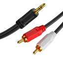 2 x CHOSEAL 2RCA to 3.5mm Cable,3.3FT RCA Audio Jack Adapter Cord RCA Y Splitter Connector for Phone Speaker MP3 Tablet