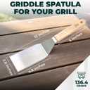 Large Griddle Spatula Heavy Duty Stainless Steel Grill Spatula - Smash Burger Turner with Heat-Resistant Wooden Handle, Wide Beveled Edge Metal Spatulas for Flat Top, Cast Iron & BBQ