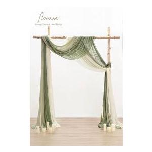 Ling's Moment Wedding Arch Draping Fabric 3 Panels 20Ft Chiffon Fabric,Sheer Draping Fabic for Wedding Arrangement Ceremony Reception Backdrop Party Swag Home Decor 