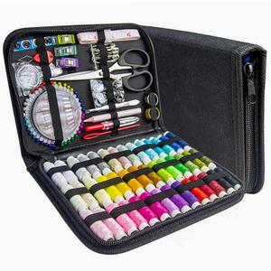 JUNING Sewing Kit with Black Case Portable Sewing Supplies for Home, Travel, Adults, Beginner, Emergency, 42 Threads, Scissors, Needles, Measuring Tape