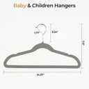 GoodtoU Velvet Kids Clothes Hangers 50 Pack 14.3 Inch Dark Gray