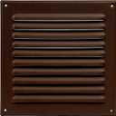 8'' x 8" Inch (Opening) Square Ventilation Grille - Brown Metal Air Vent Cover with Mesh Screen Guard - Inside/Outside use Louver Grille - 10" x 10" Inch (Outer Size) Soffit Vent